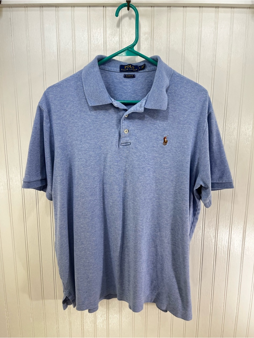 Polo Ralph Lauren Soft Jersey Cotton Classic Fit Blue Heather Shirt L Preppy